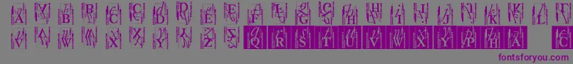 Typoasisinitials-Schriftart – Violette Schriften auf grauem Hintergrund