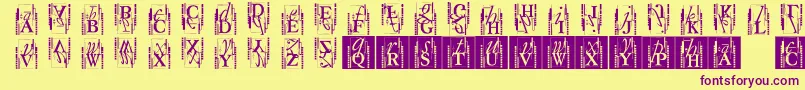 Typoasisinitials Font – Purple Fonts on Yellow Background