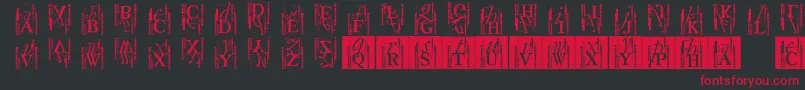 Typoasisinitials-Schriftart – Rote Schriften auf schwarzem Hintergrund