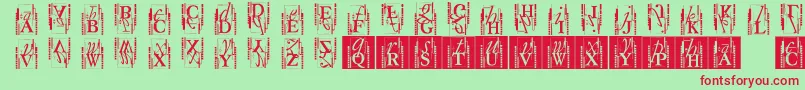 Typoasisinitials Font – Red Fonts on Green Background