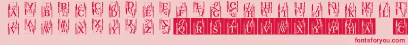 フォントTypoasisinitials – ピンクの背景に赤い文字