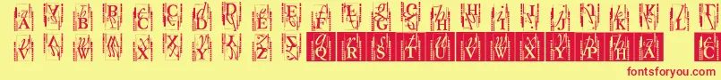 Typoasisinitials Font – Red Fonts on Yellow Background
