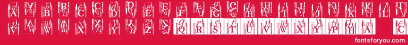Fonte Typoasisinitials – fontes brancas em um fundo vermelho