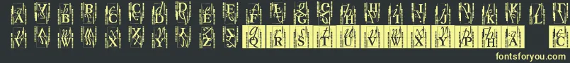 Typoasisinitials-fontti – keltaiset fontit mustalla taustalla