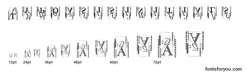 Размеры шрифта Typoasisinitials