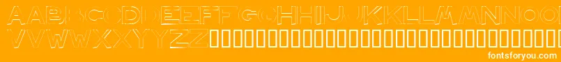 Antwerp-Schriftart – Weiße Schriften auf orangefarbenem Hintergrund