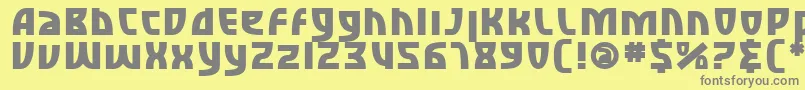 フォントSfRetroesqueBold – 黄色の背景に灰色の文字