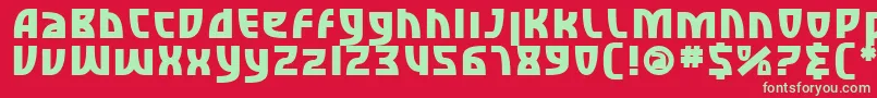 フォントSfRetroesqueBold – 赤い背景に緑の文字