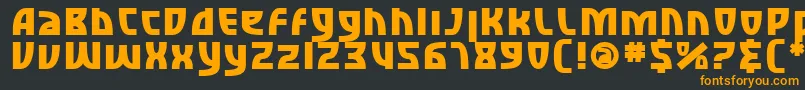 フォントSfRetroesqueBold – 黒い背景にオレンジの文字