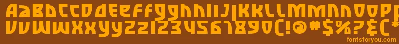 SfRetroesqueBold Font – Orange Fonts on Brown Background