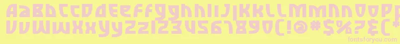 SfRetroesqueBold Font – Pink Fonts on Yellow Background