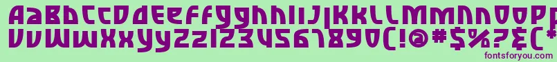 SfRetroesqueBold Font – Purple Fonts on Green Background