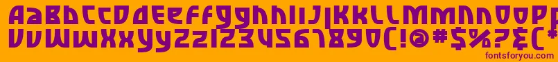 SfRetroesqueBold Font – Purple Fonts on Orange Background