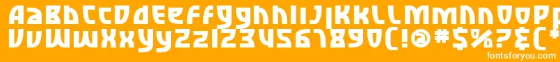 フォントSfRetroesqueBold – オレンジの背景に白い文字