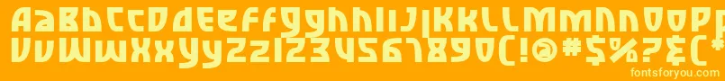 SfRetroesqueBold Font – Yellow Fonts on Orange Background