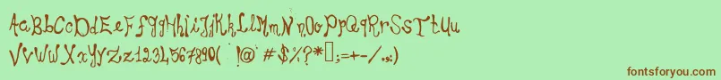 Шрифт Choirboy – коричневые шрифты на зелёном фоне