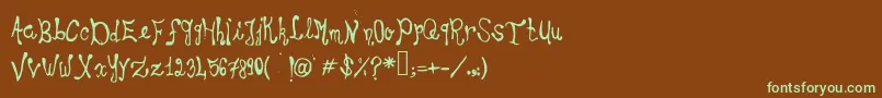 Шрифт Choirboy – зелёные шрифты на коричневом фоне