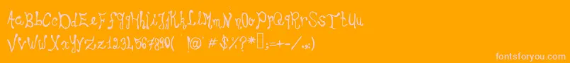 Choirboy Font – Pink Fonts on Orange Background