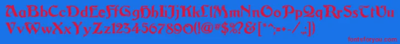 Argos Font – Red Fonts on Blue Background