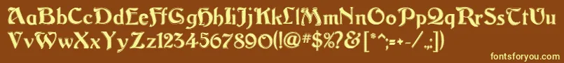 Argos-fontti – keltaiset fontit ruskealla taustalla