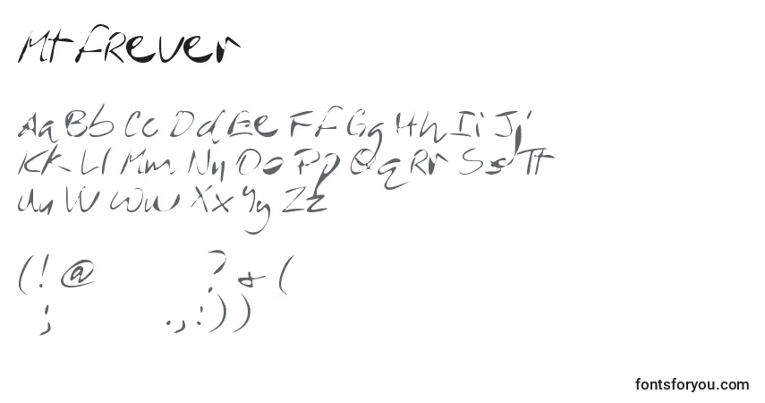 Schriftart MtfRever – Alphabet, Zahlen, spezielle Symbole