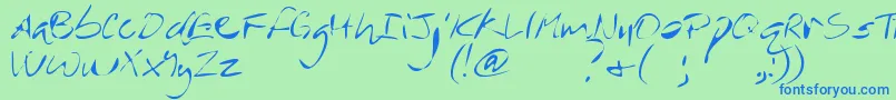 MtfRever Font – Blue Fonts on Green Background