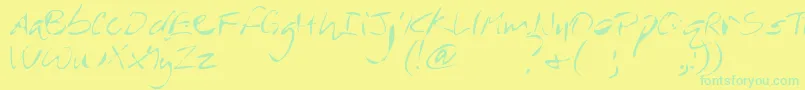 MtfRever Font – Green Fonts on Yellow Background
