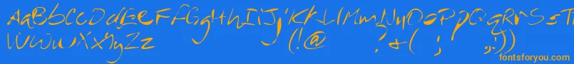 MtfRever Font – Orange Fonts on Blue Background