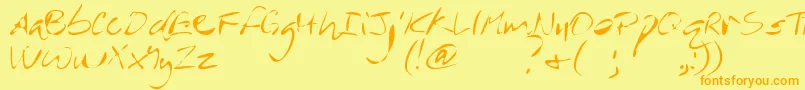 MtfRever Font – Orange Fonts on Yellow Background