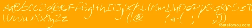MtfRever Font – Yellow Fonts on Orange Background