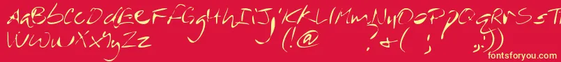 フォントMtfRever – 黄色の文字、赤い背景