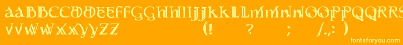 Serifsy-Schriftart – Gelbe Schriften auf orangefarbenem Hintergrund