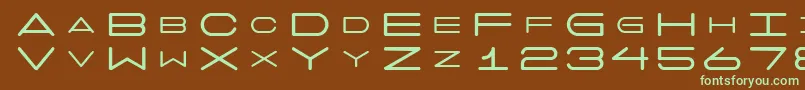 フォント7days – 緑色の文字が茶色の背景にあります。