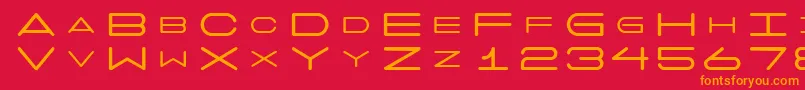 フォント7days – 赤い背景にオレンジの文字