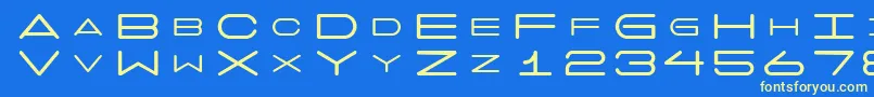 フォント7days – 黄色の文字、青い背景