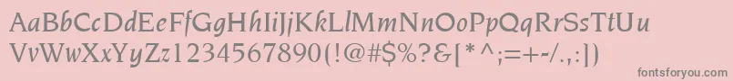 ItcNovareseLtMediumItalic Font – Gray Fonts on Pink Background