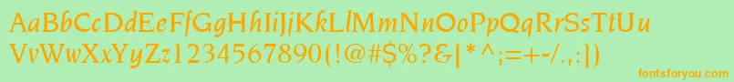 ItcNovareseLtMediumItalic Font – Orange Fonts on Green Background