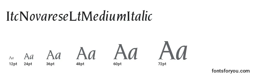 Размеры шрифта ItcNovareseLtMediumItalic
