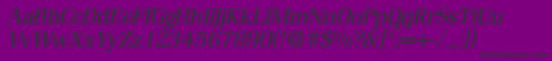 R690RomanItalic Font – Black Fonts on Purple Background