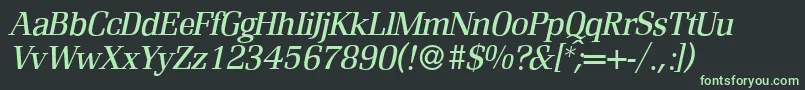 Шрифт R690RomanItalic – зелёные шрифты на чёрном фоне