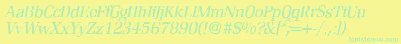 R690RomanItalic Font – Green Fonts on Yellow Background