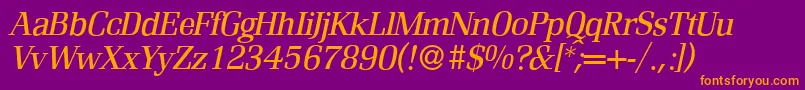 R690RomanItalic Font – Orange Fonts on Purple Background