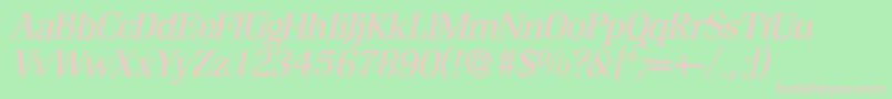 R690RomanItalic Font – Pink Fonts on Green Background