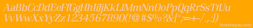 R690RomanItalic Font – Pink Fonts on Orange Background