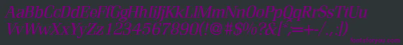 R690RomanItalic Font – Purple Fonts on Black Background