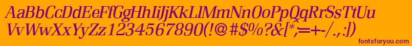 R690RomanItalic Font – Purple Fonts on Orange Background