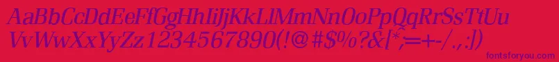 R690RomanItalic Font – Purple Fonts on Red Background