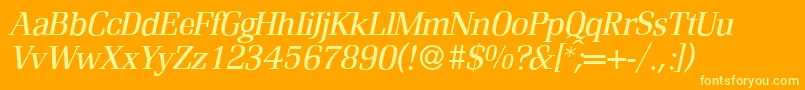 R690RomanItalic Font – Yellow Fonts on Orange Background