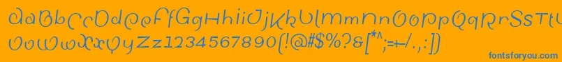 SinahsansLtCondensedItalic Font – Blue Fonts on Orange Background