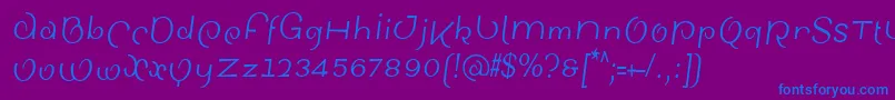 SinahsansLtCondensedItalic Font – Blue Fonts on Purple Background